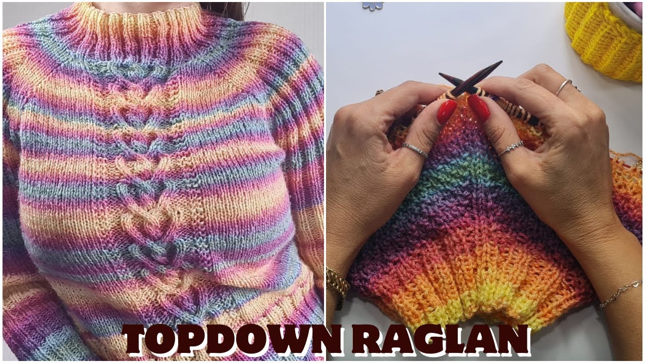 Como iniciar um Topdown no Método Raglan - Tricô Sem Costura
