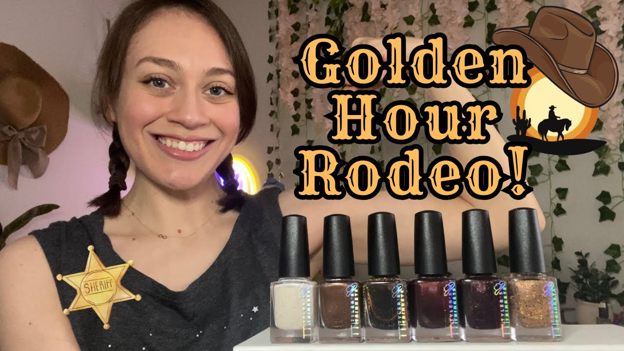 Rodeo Ready! 🤠💪🏼 @naildadddy x Tyler&rsquo;s Trinkets GOLDEN HOUR RODEO Collab Swatches + Review!