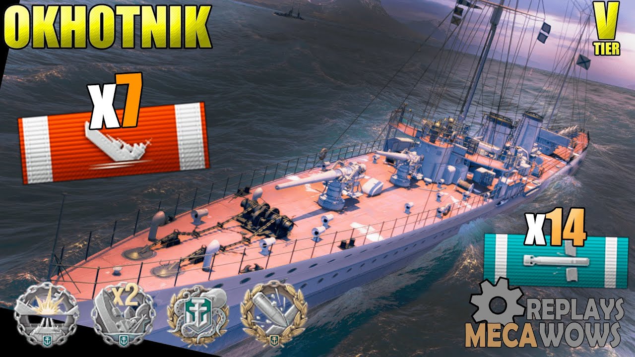 Okhotnik 7 Kills & 145k Damage | World of Warships Gameplay 4k