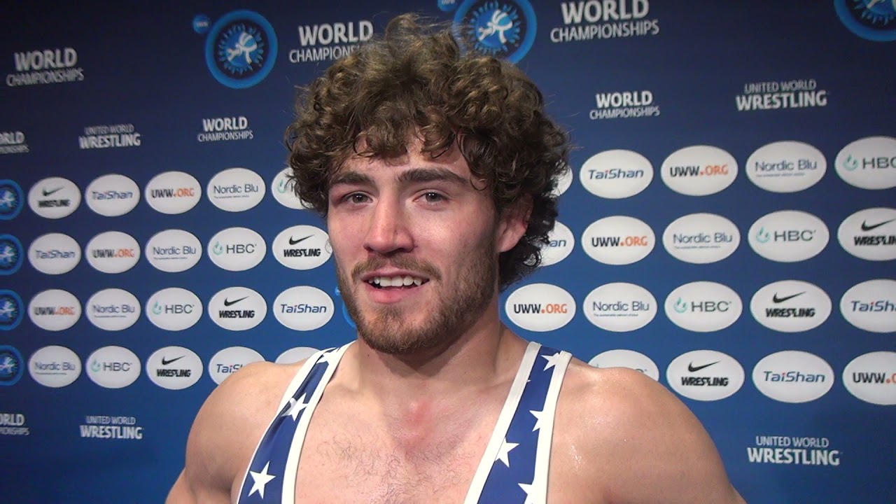 Daton Fix (USA) after 61 kg semifinal win at 2021 Worlds