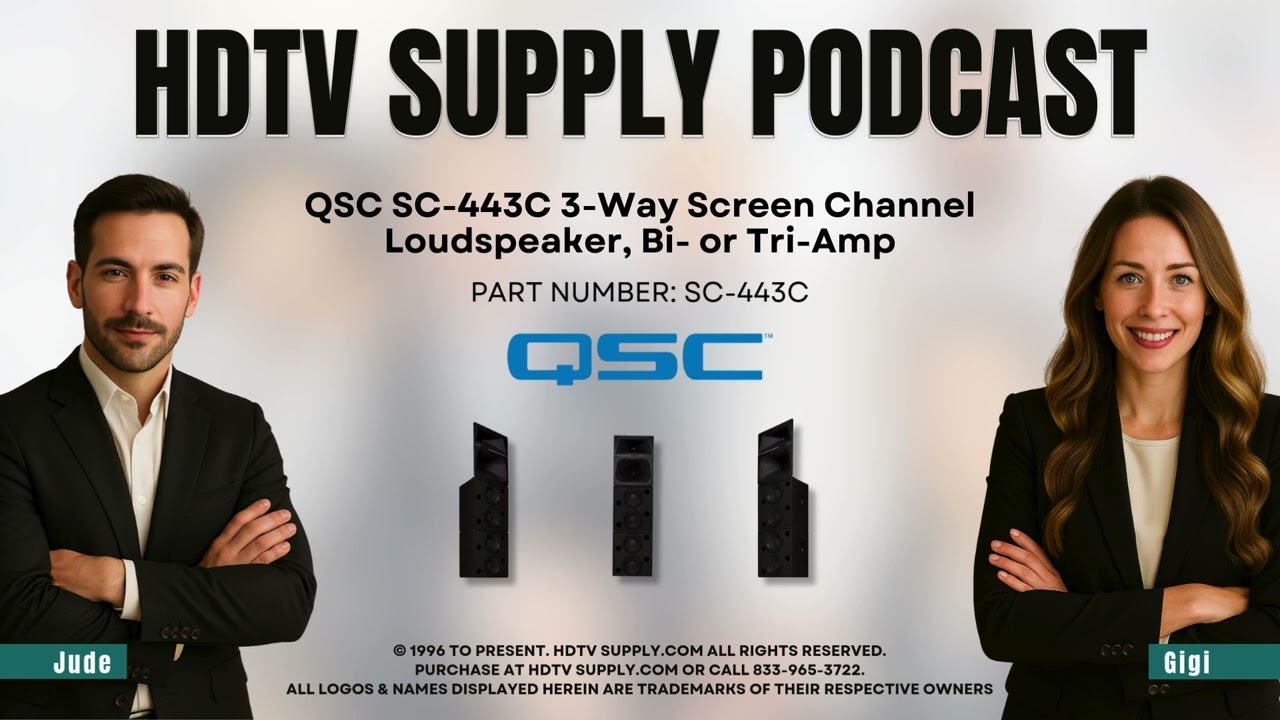 QSC SC-443C 3-Way Screen Channel Loudspeaker, Bi- or Tri-Amp