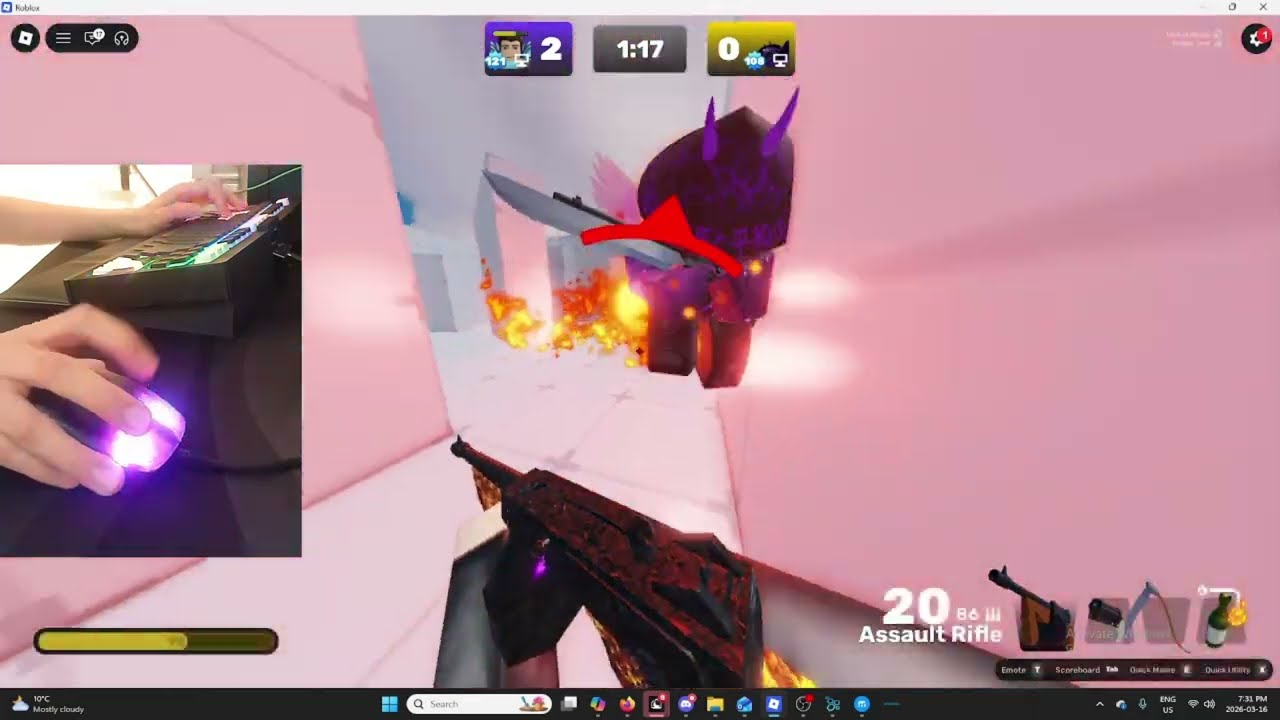 roblox rivals gameplay with handcam