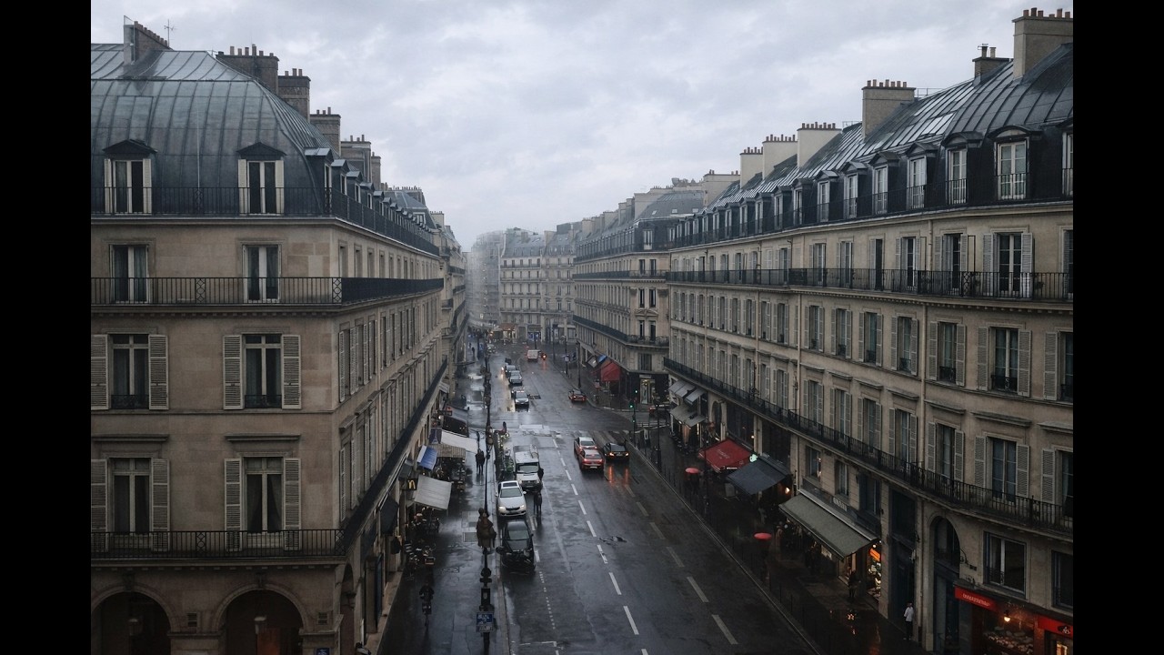 [No Midroll Ads | 중간 광고 없음] Vista Drift – Paris in Late Winter Rain | Soft Jazz & Piano