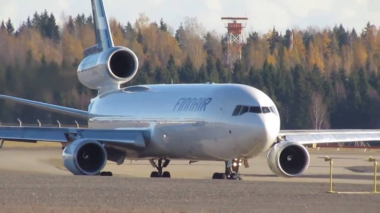 Finnair Cargo Boeing McDonnell Douglas MD-11F Reg. OH-LGC Takeoff at Helsinki Airport