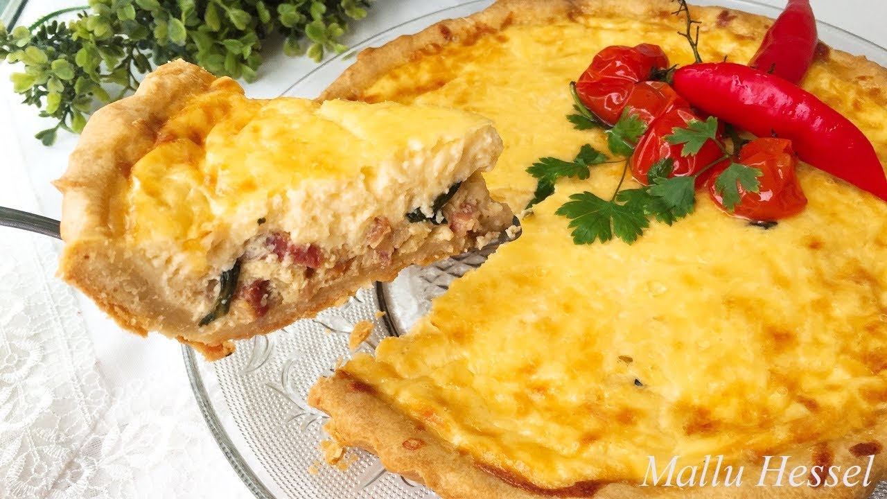 Receita de Quiche de espinafre e bacon - Mallu Hessel