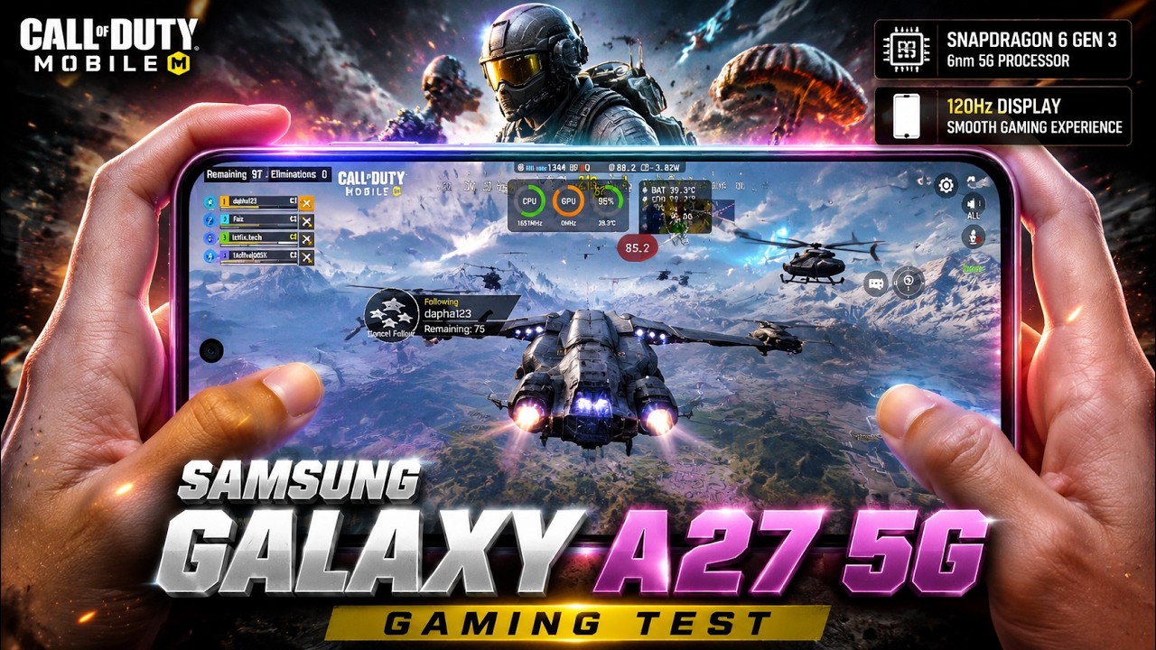Samsung Galaxy A27 5G Call of Duty Mobile Gaming Test | Snapdragon 6 Gen 3, 120Hz Display