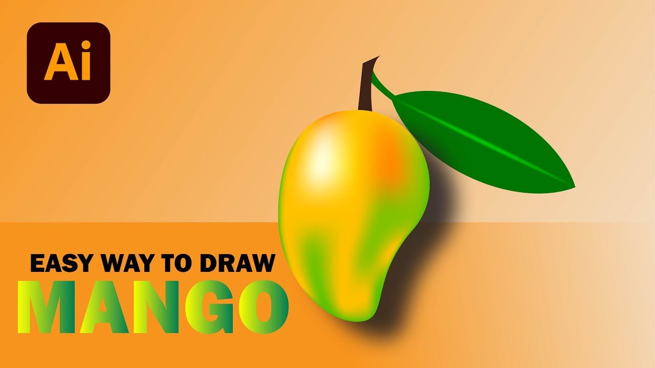 Easy way to draw Mango in adobe Illustrator Bangla tutorial