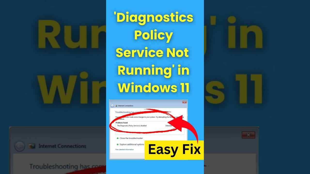 Fix 'Diagnostics Policy Service Not Running' in Windows 11