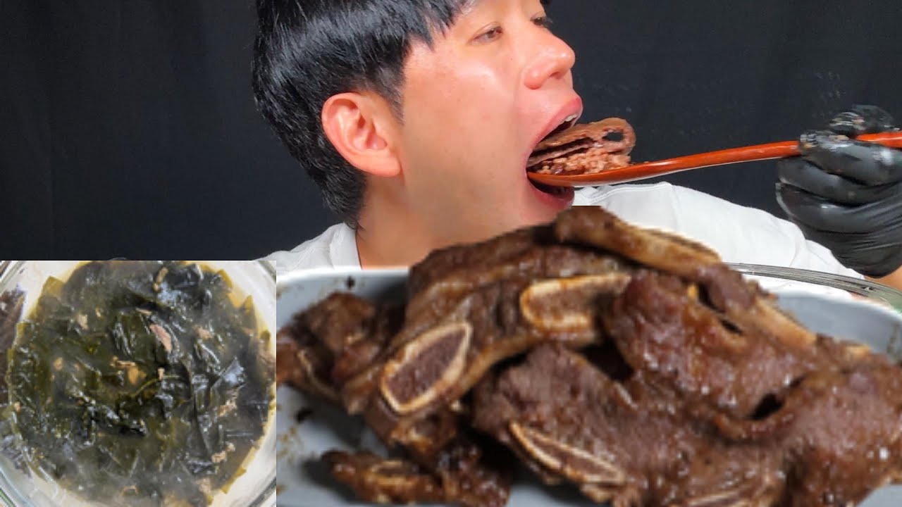 SUB) 집밥한상 달달한 LA갈비와 깊은 맛의 소고기미역국 ASMR MUKBANG
