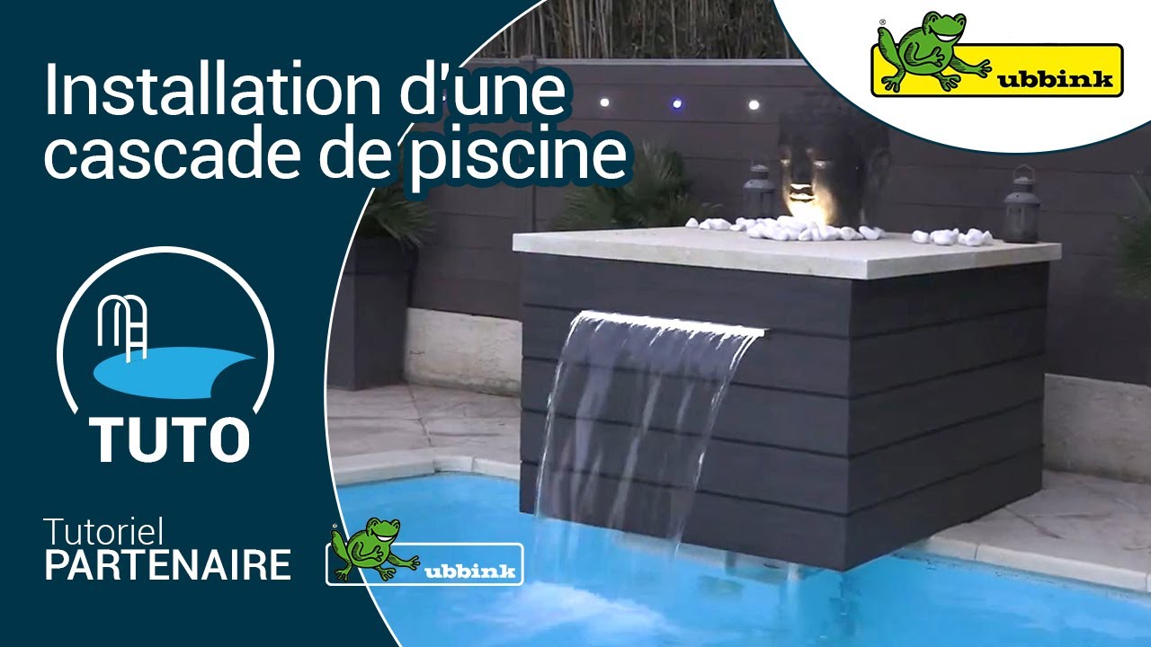 Installation d’une cascade de piscine / bassin Niagara transparente avec Leds - Ubbink
