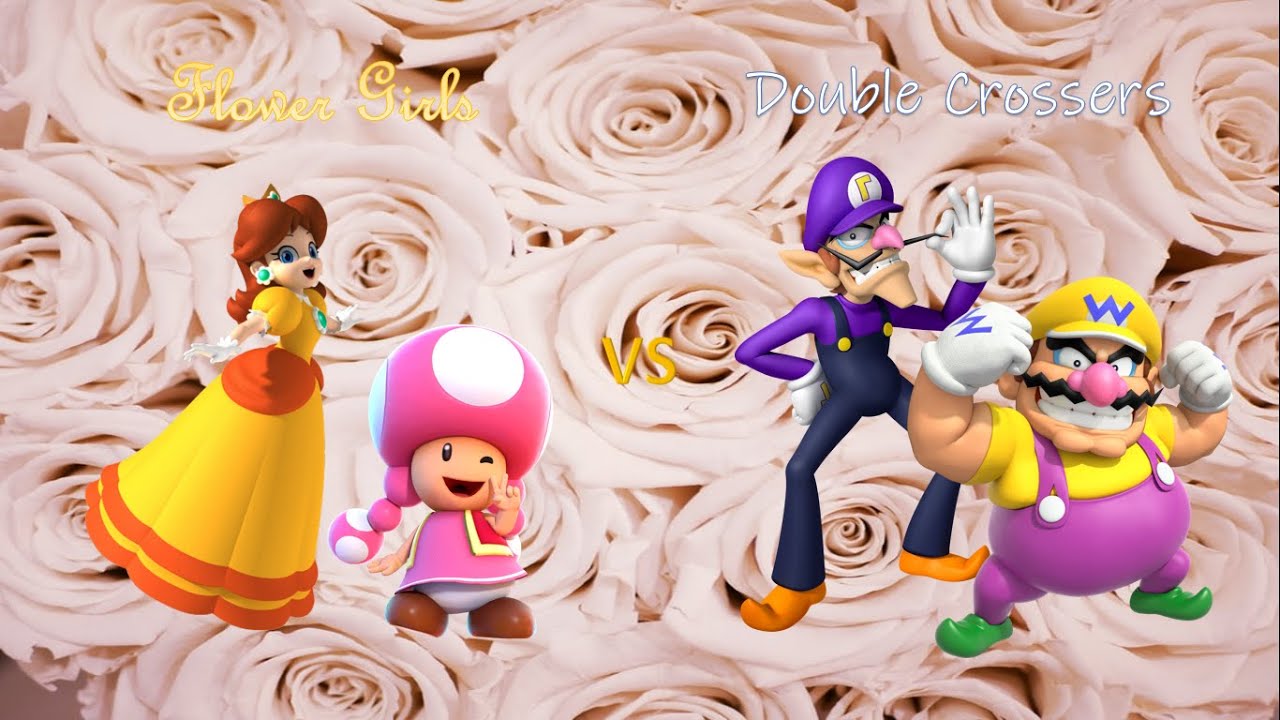 Mario Tennis Aces - Daisy and Toadette vs Wario and Waluigi (Flower Girls vs Double Crossers)