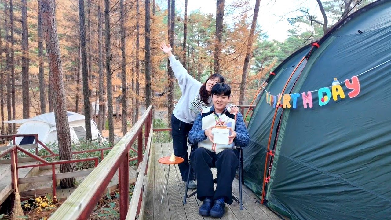 숲속 생일캠핑, 스지전골과 당근라페 샌드위치