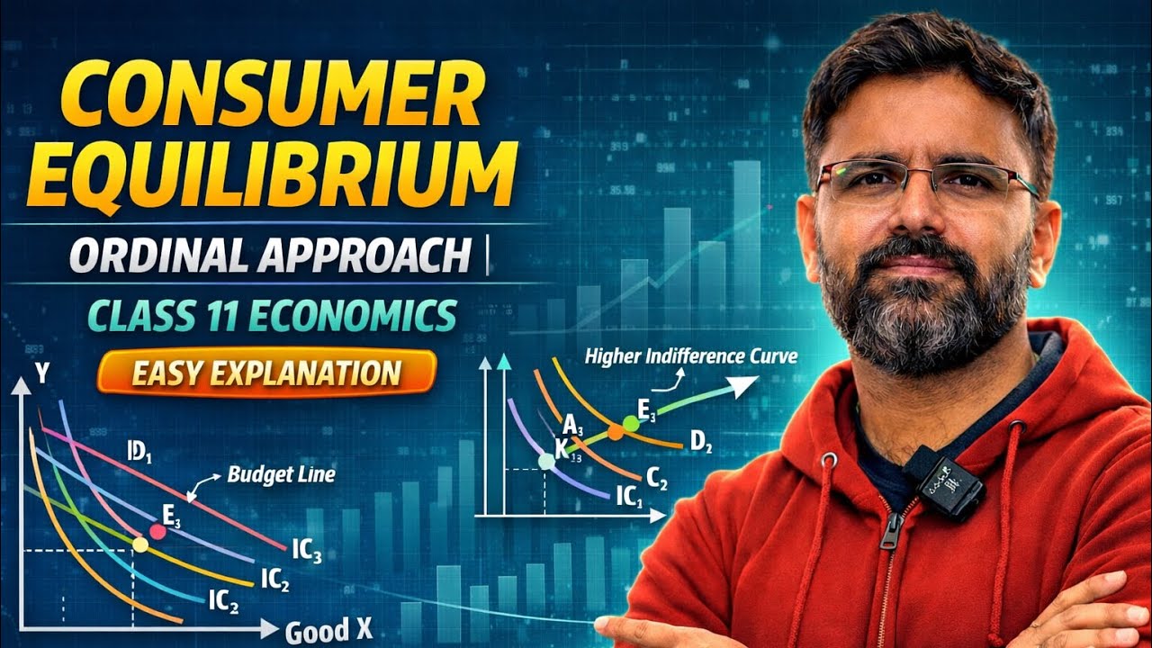 Consumer Equilibrium (Ordinal Approach) | Class 11 Micro Economics | Easy Explanation 