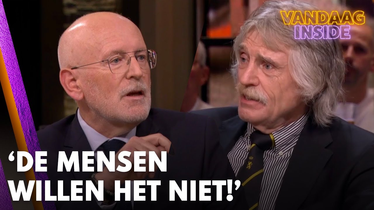Johan Derksen en Frans Timmermans in discussie over migratie: 'De mensen willen het niet!'