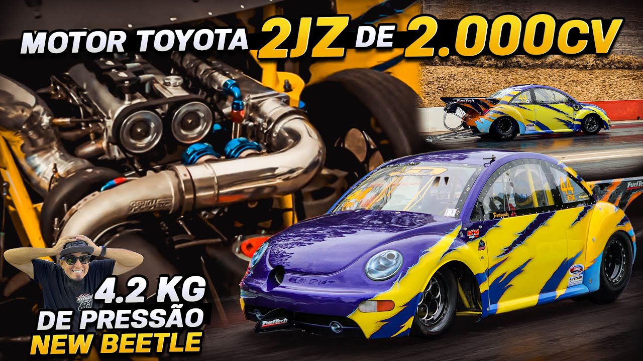 Besouro Trans! Volkswagen New Beetle com Motor Toyota 2JZ. Mistura rende 2.000cv!