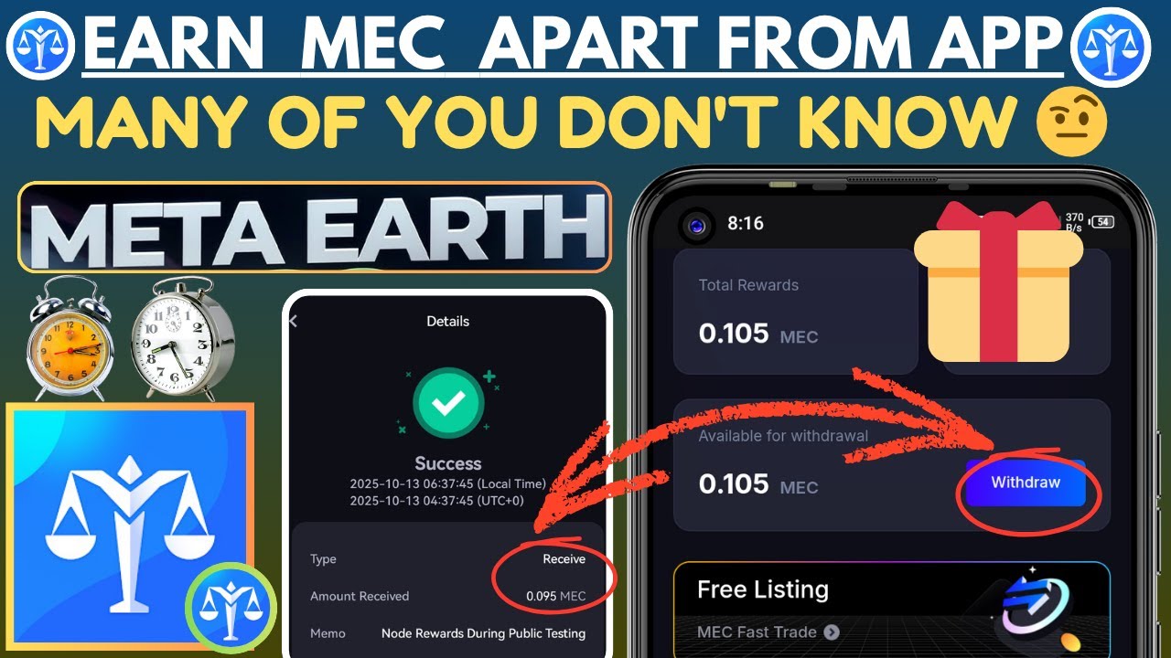 New ME PASS Wallet Update | Hidden Way to Earn MEC Tokens & Withdrawal (Meta Earth Earning Trick)