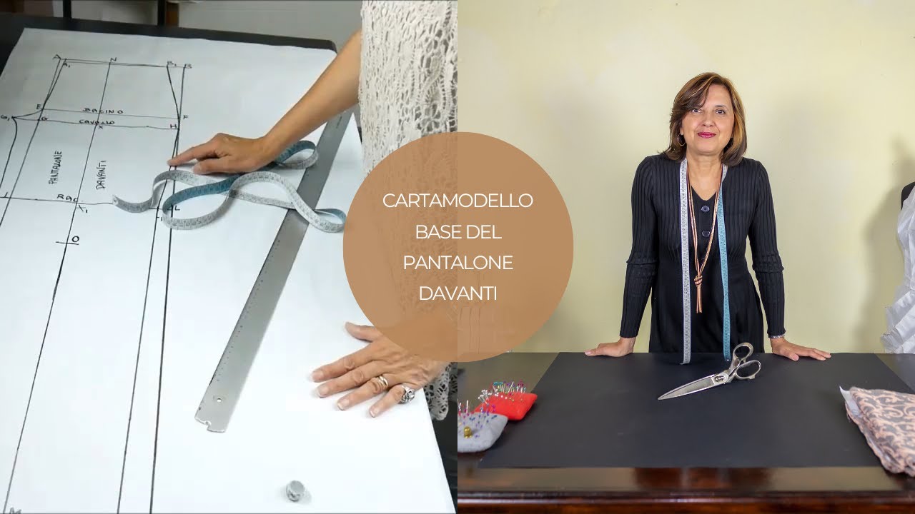 Cartamodello base del pantalone davanti