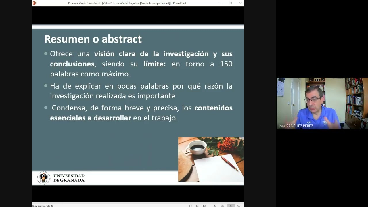 Vídeo 8 (I) El método de revisión bibliográfica 21'45''
