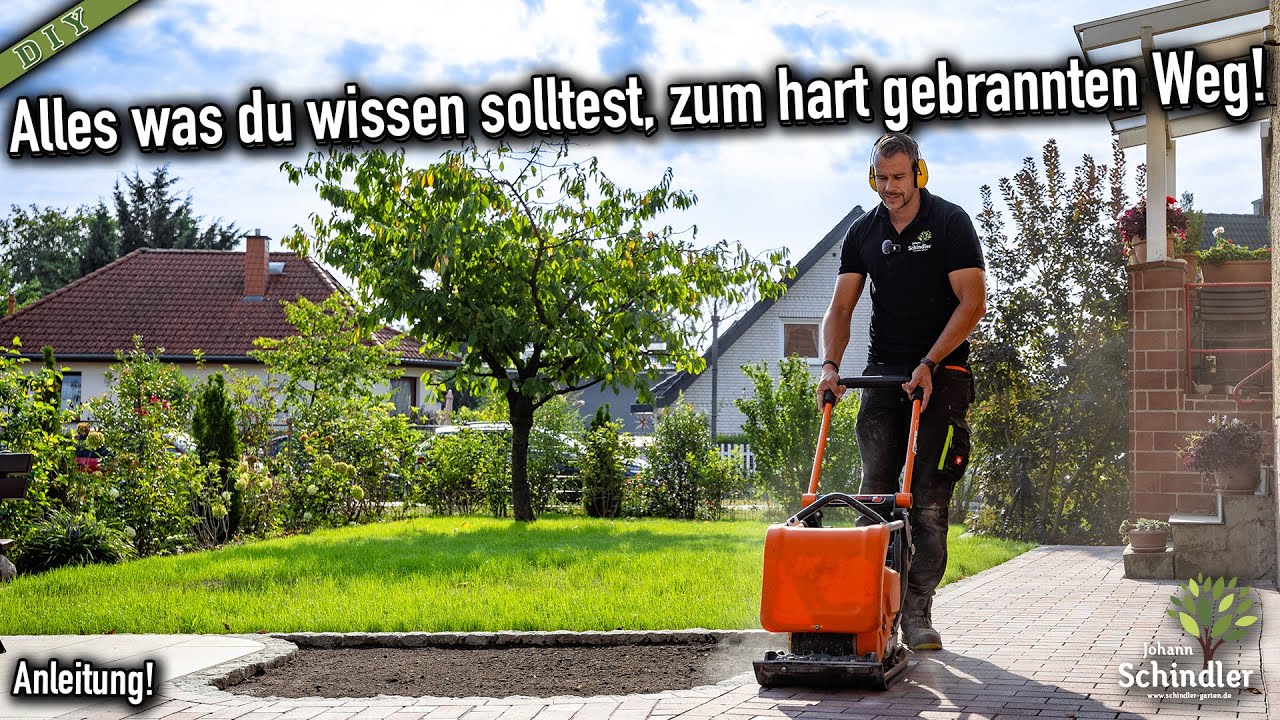 Weg Pflastern mit Granit und Pflasterklinker - Boden, Einfassung,  Aufbau und Pflastern! Anleitung