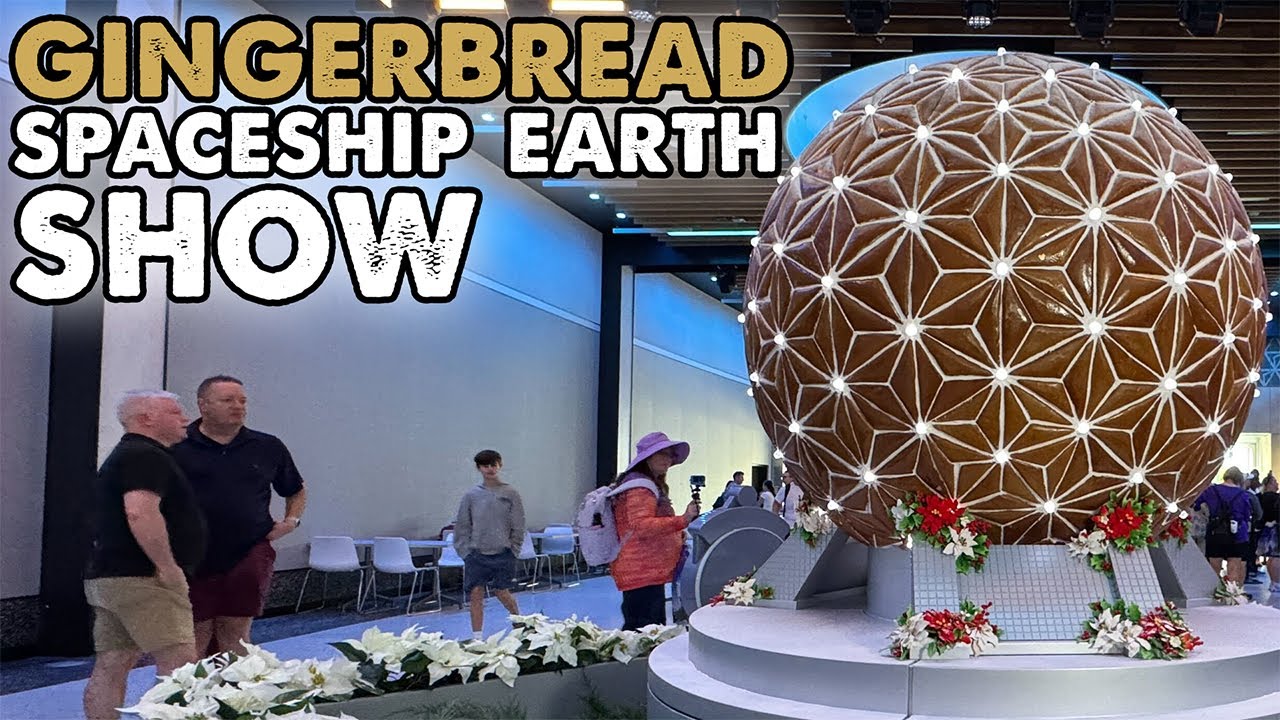Gingerbread Spaceship Earth Light Show at 2024 EPCOT International Festival of the Holidays