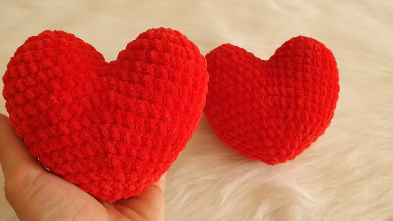 ✅ Bir Yumak Kadife İple 1 Saatte 5 Tane Ör Tanesini 30 Liraya Sat ✅Örgü Kalp Yapımı ❤ ✅ Tığ İşi Kalp