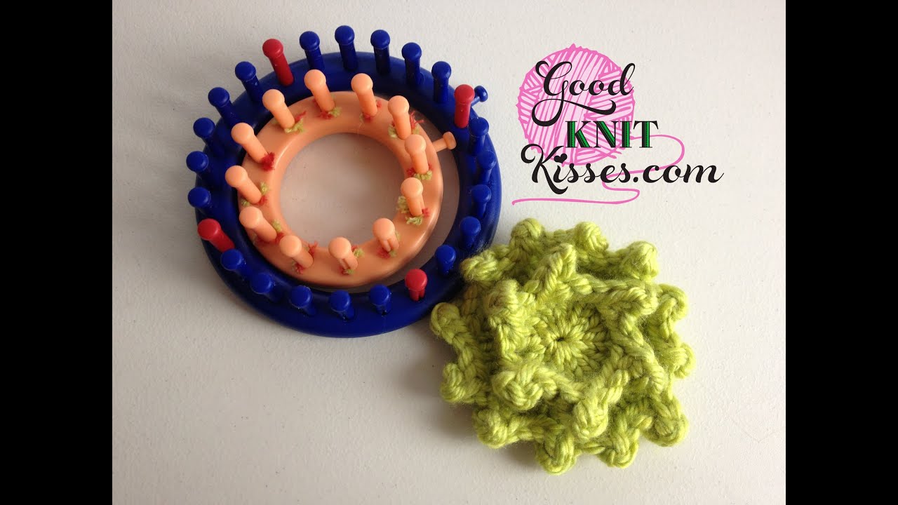 Loom Knitting: Picot Petals - 12 point flower