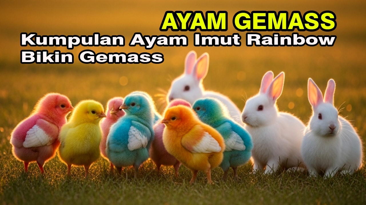 Ayam rainbow lucu,ayam warna warni gokil,Bebek & Kelinci Lucu terbaru#ayamgemass