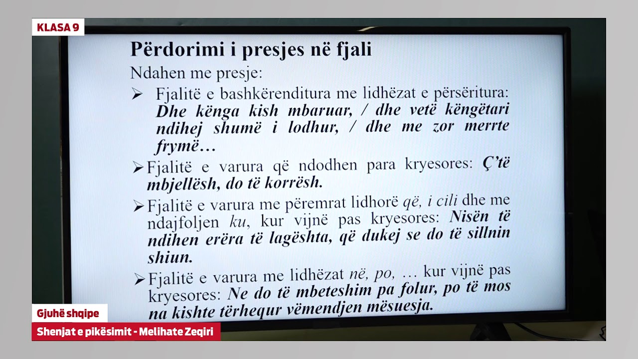 e Mesimi Klasa 9 - 9053 Gjuhë Shqipe - Shenjat e pikësimit