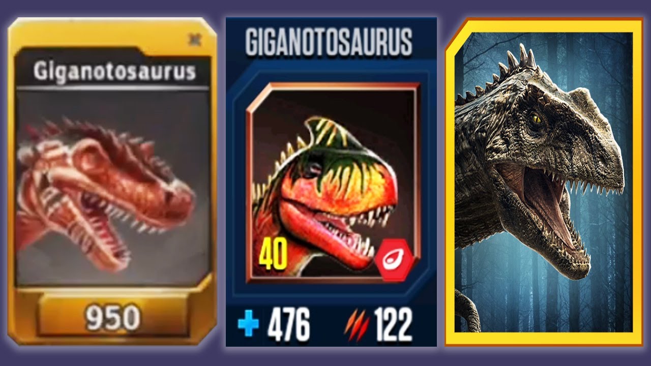 GIGANOTOSAURUS - Jurassic World The Game Vs Jurassic World Alive Vs Jurassic Park Builder
