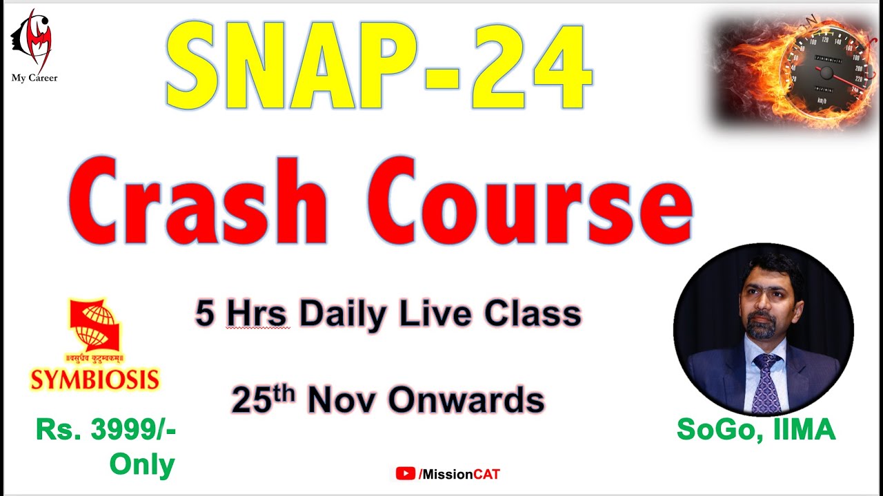 SNAP 2024 Crash Course | Ace Your Exam with SoGo Sir in Just 28 Days!