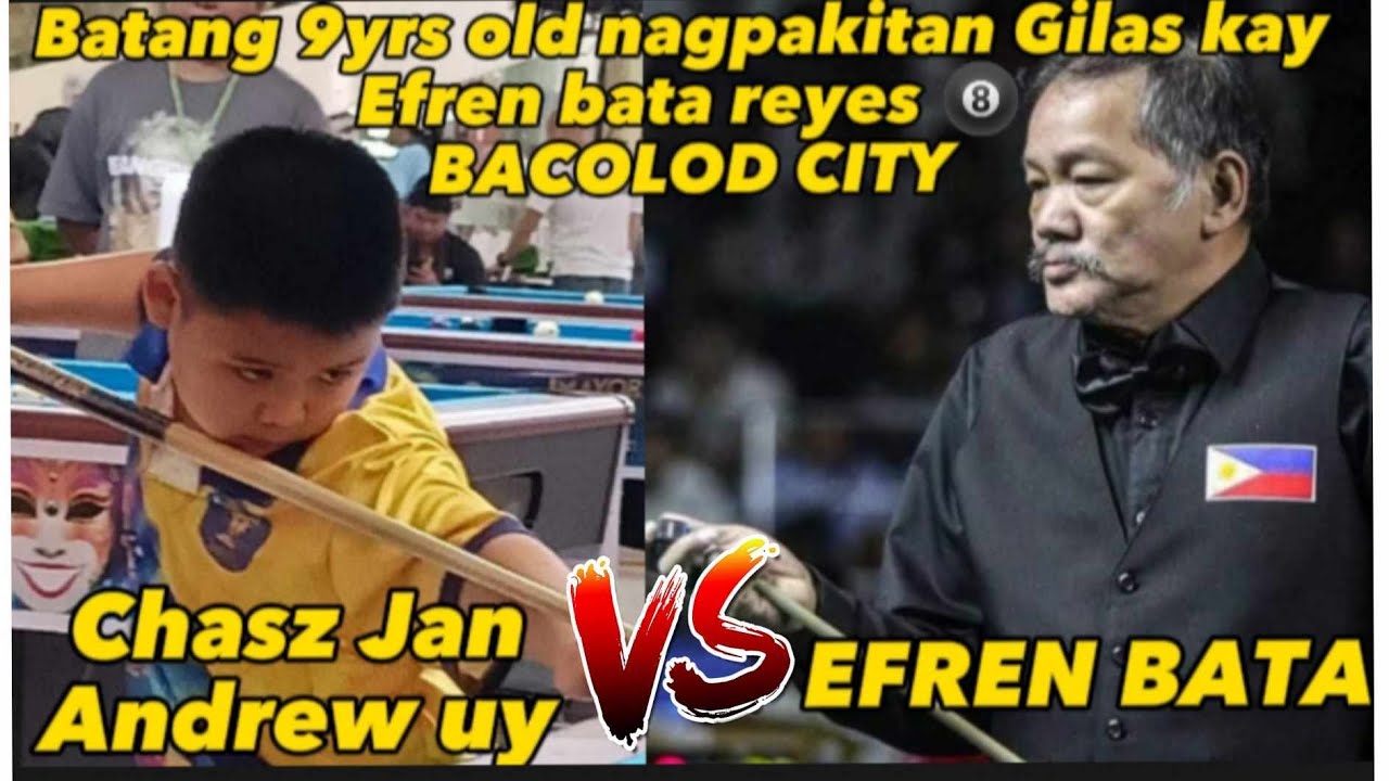 EFREN BATA REYES 🆚 9yrs old Andrew uy exhibition match Bacolod city tournament 🎱