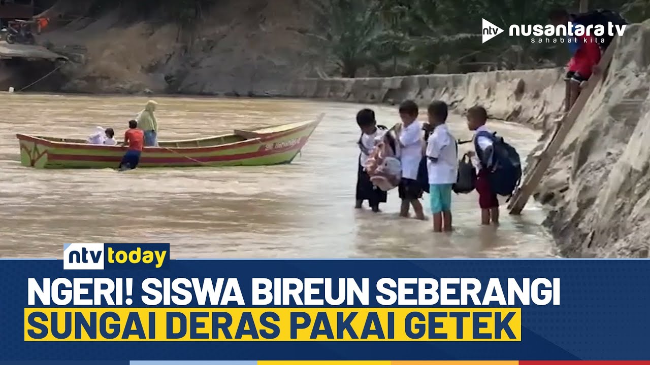 Jembatan Gantung Terputus, Siswa di Bireuen Gunakan Perahu Getek ke Sekolah | NTV TODAY