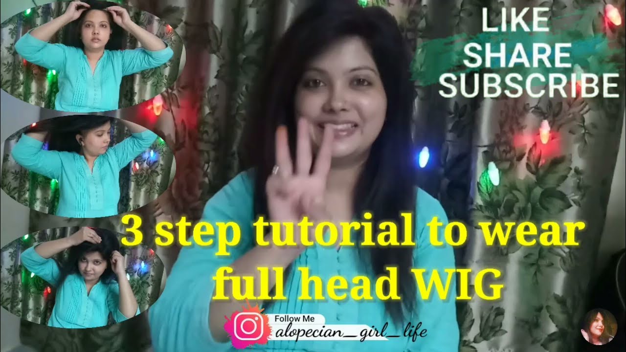 3 simple and easy STEPS to wear full head human hair wig 🙆 | how to wear wig #howtowearahumanhairwig