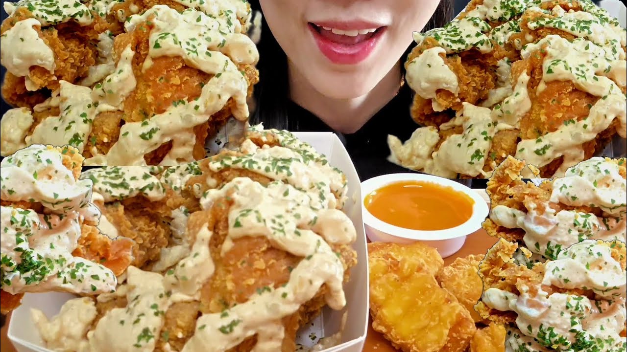 맘스터치 신상 에드워드리 크림디종 빅싸이순살 먹방 너모 맛있댜🤩🤩