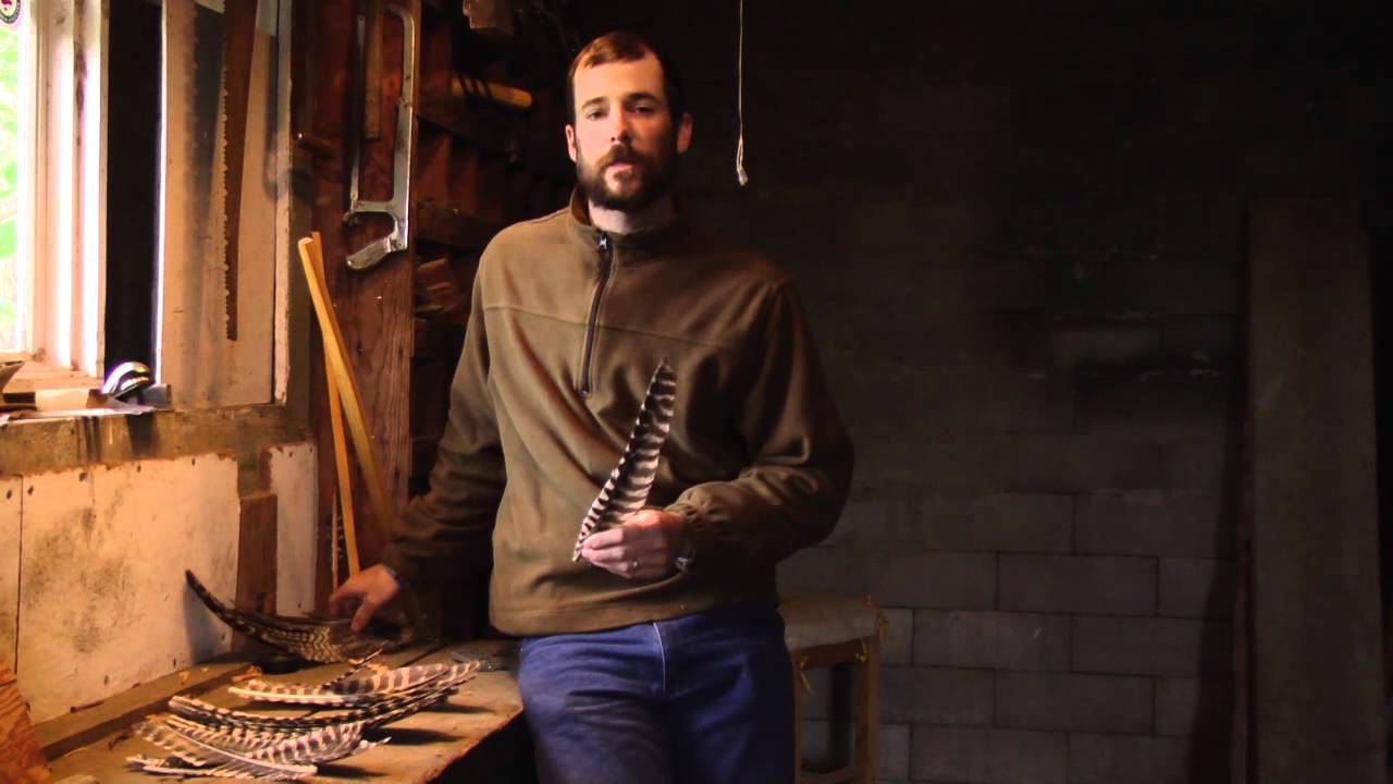 How to make fletchings from wild turkey feathers - making arrows