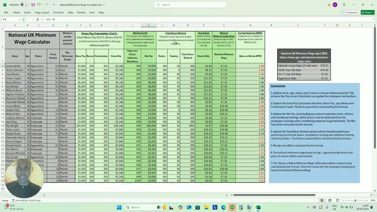 National Minimum Wage UK Calculator for Employers