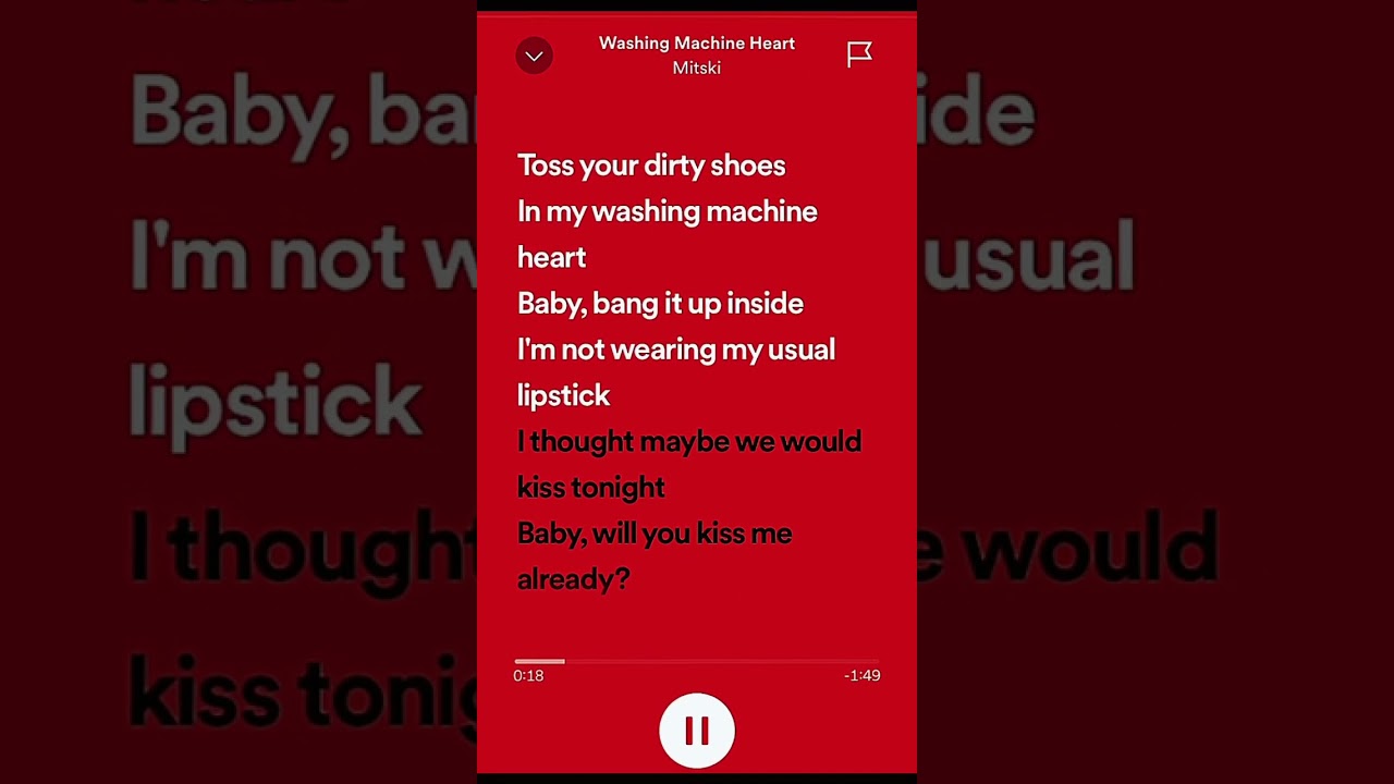 Washing Machine Heart | Mitski | #lyrics #spotify #music #spotifylyrics