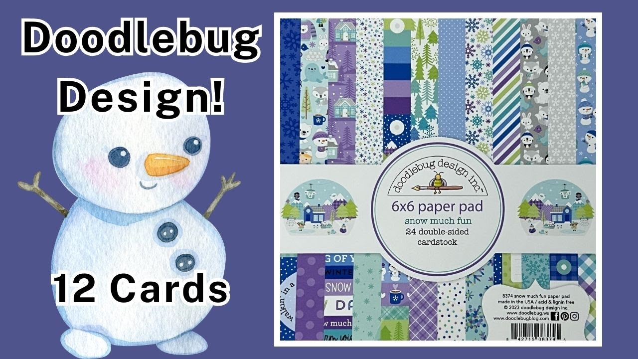 Doodlebug Design - 12 Christmas cards - Snow much fun ⛇ ❄️