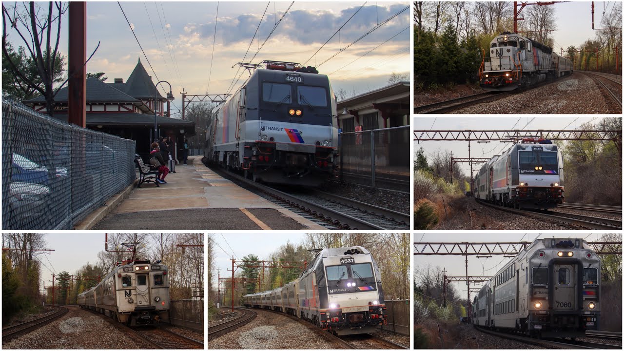 NJT TRAIN ACTION at MP 14.4 & Maplewood Ft 4640 40th Anniversary Unit and Diesel Action 04/14/25