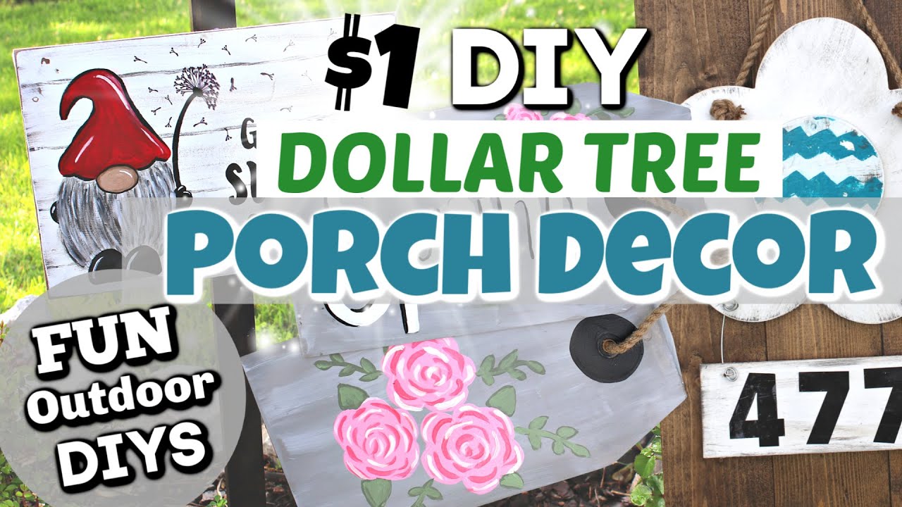 $1 DIY Dollar Tree Porch Decor Ideas | Fun Paint With ME! | Krafts by Katelyn