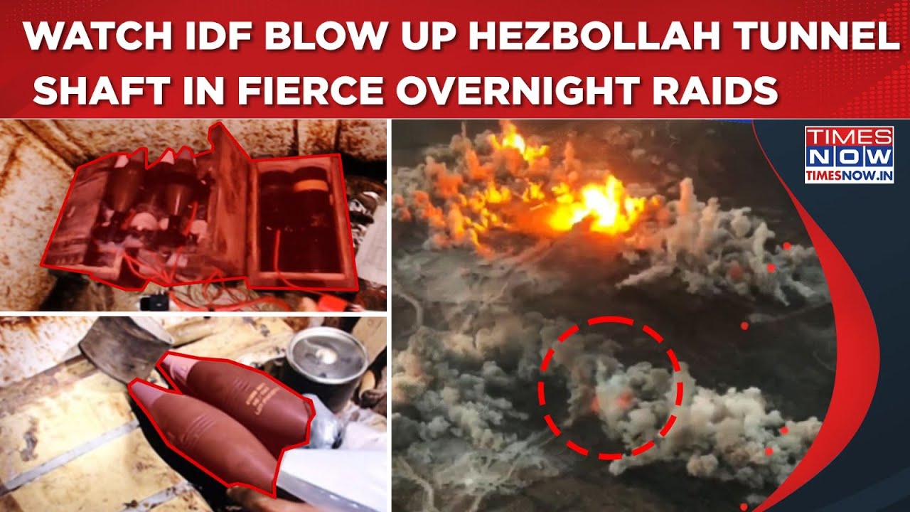 IDF Fiery Overnight Raids Destroy Hezbollah Tunnel Shaft| Watch Weapon Depots Blown Up In Lebanon
