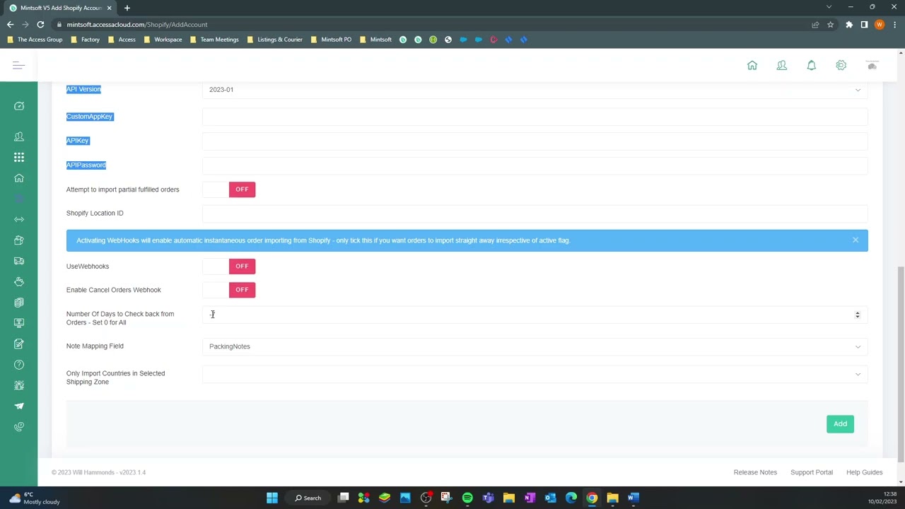 Administrator - Order & Courier Integrations - Access Mintsoft