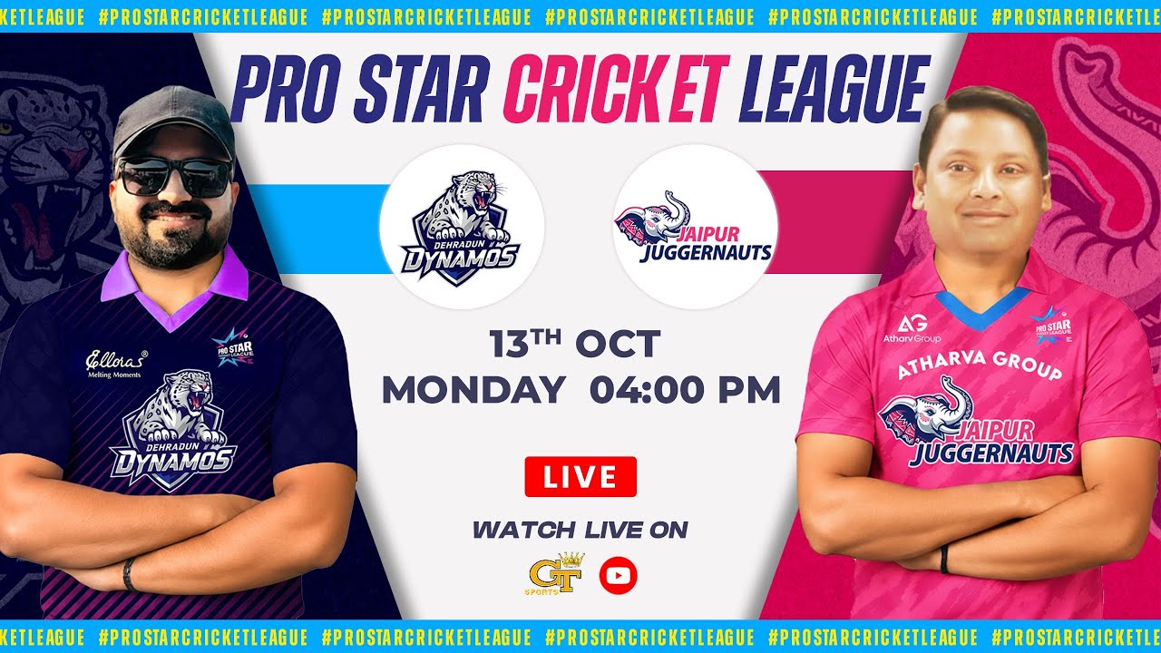 Jaipur Juggernauts Vs Dehradun Dynamos :- Prostar Cricket League Rajiv Gandhi International Stadium.