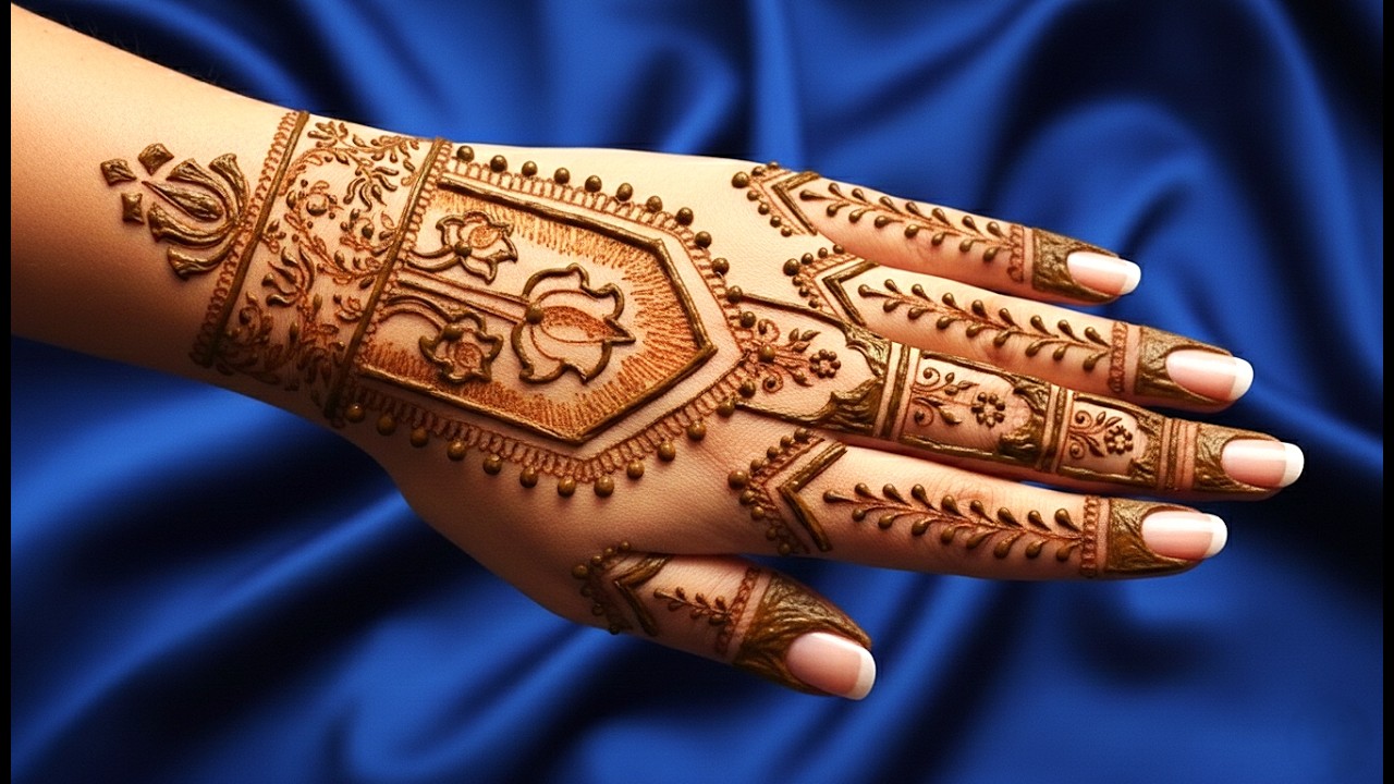 Floral Lotus Bridal Backhand Mehndi Design Tutorial #mehndi  #floralmehndi #bridal #lotusmehndi