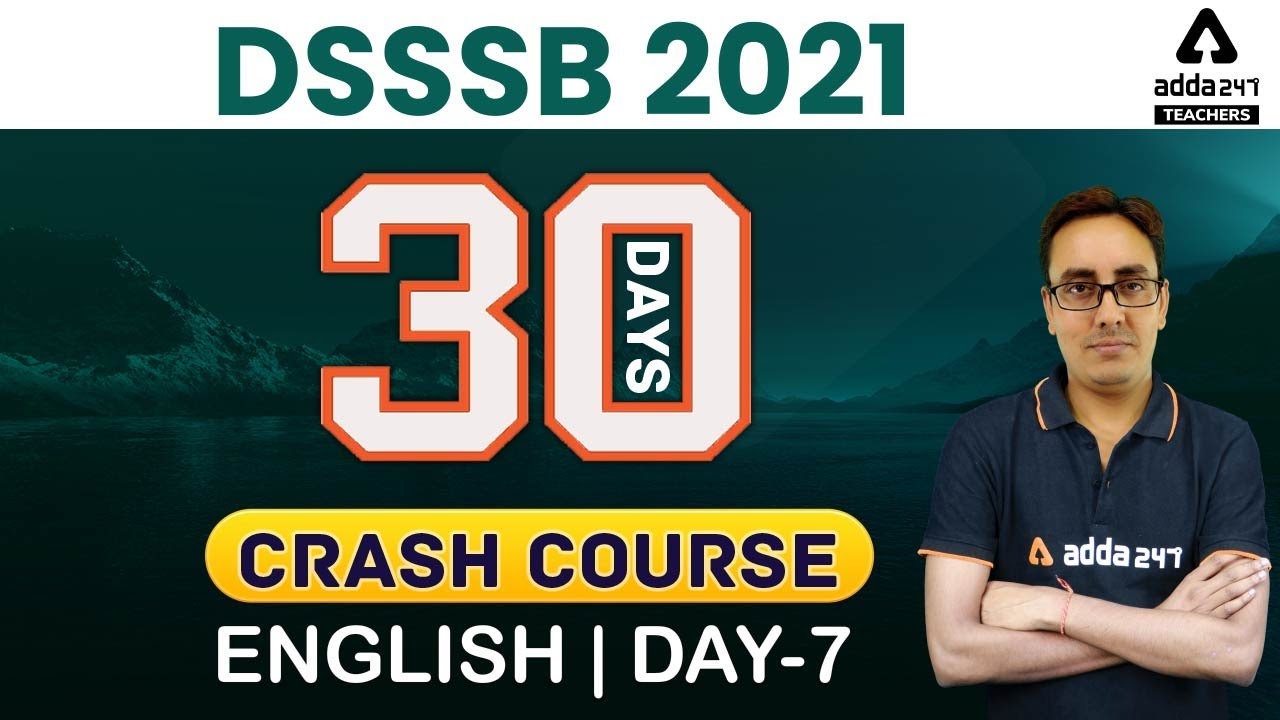 DSSSB 2021 | English #7 | 30 Days Crash Course to Crack DSSSB Exam