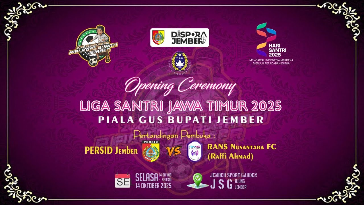 Opening Ceremony Liga Santri Jawa Timur 2025 Piala Gus Bupati Jember