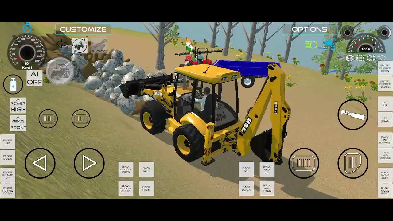 JCB or 2 tractor 🚧 JCB se tractor me pathar bhare Gaye 🎮 creta 🖤