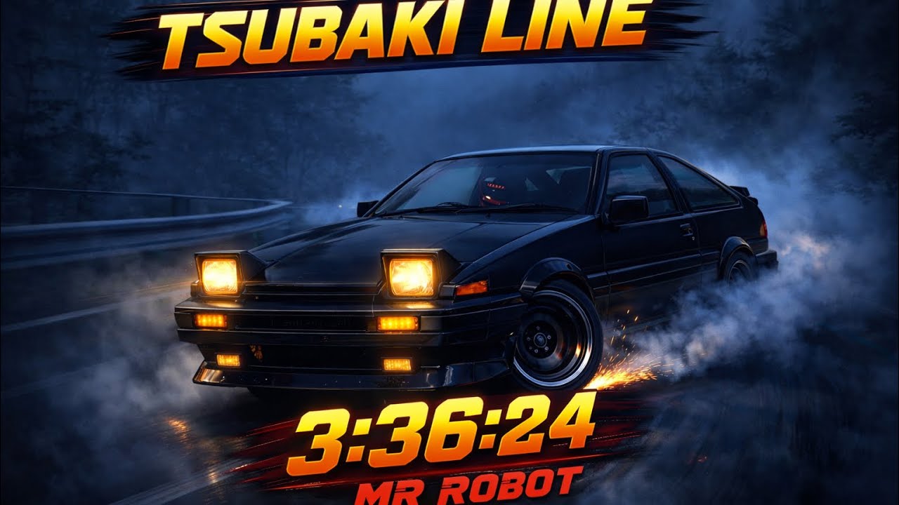 AE86 Night Attack on Tsubaki Line 🌙 | 3:36.24 | MR ROBOT  #carxdriftracingonline #touge 