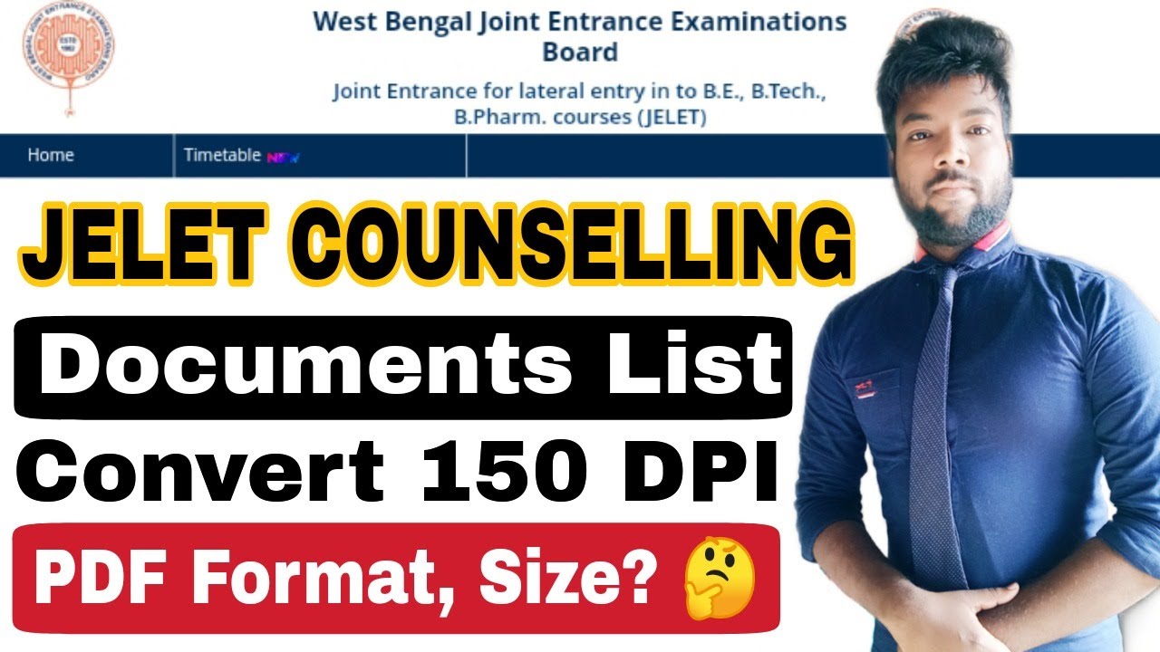 JELET 2020 Online E-Counselling PDF Documents List | Convert 150 DPI in PDF Format | PDF Size?