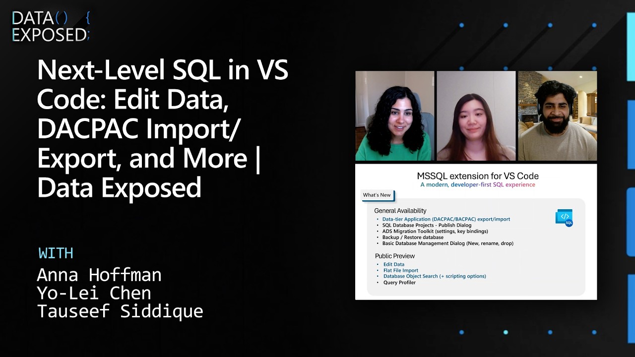 SQL нового уровня в VS Code: редактирование данных, импорт/экспорт DACPAC и многое другое | Data ...
